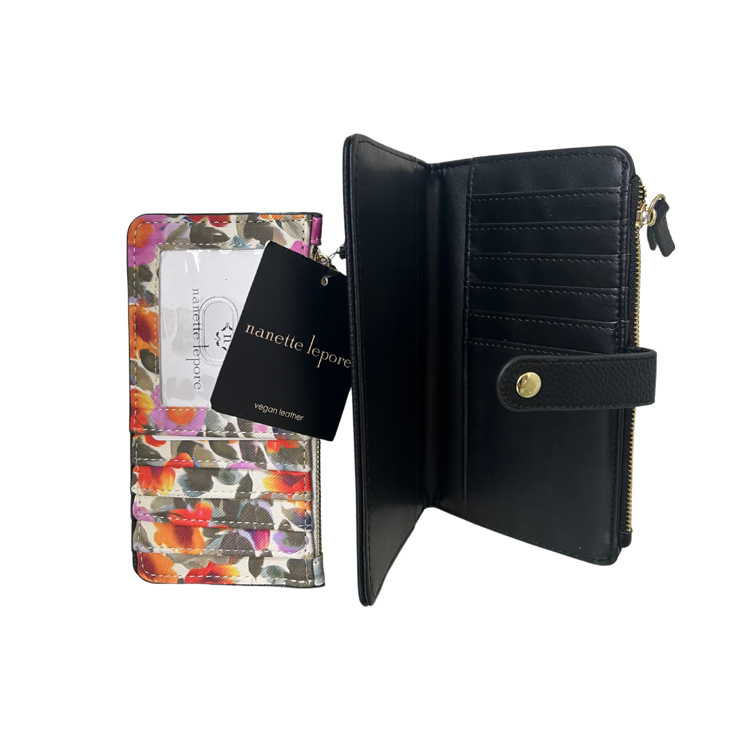 Nanette Lepore Bi Fold Wallet plus Floral Wallet, Black