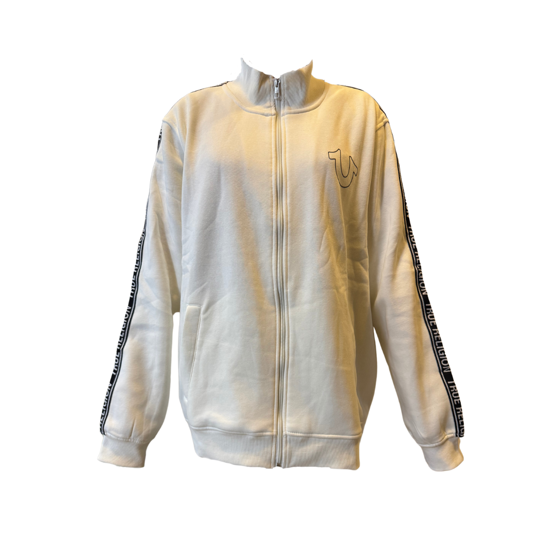 True Religion Logo Tape Trim Track Jacket Sweatshirt, Unisex