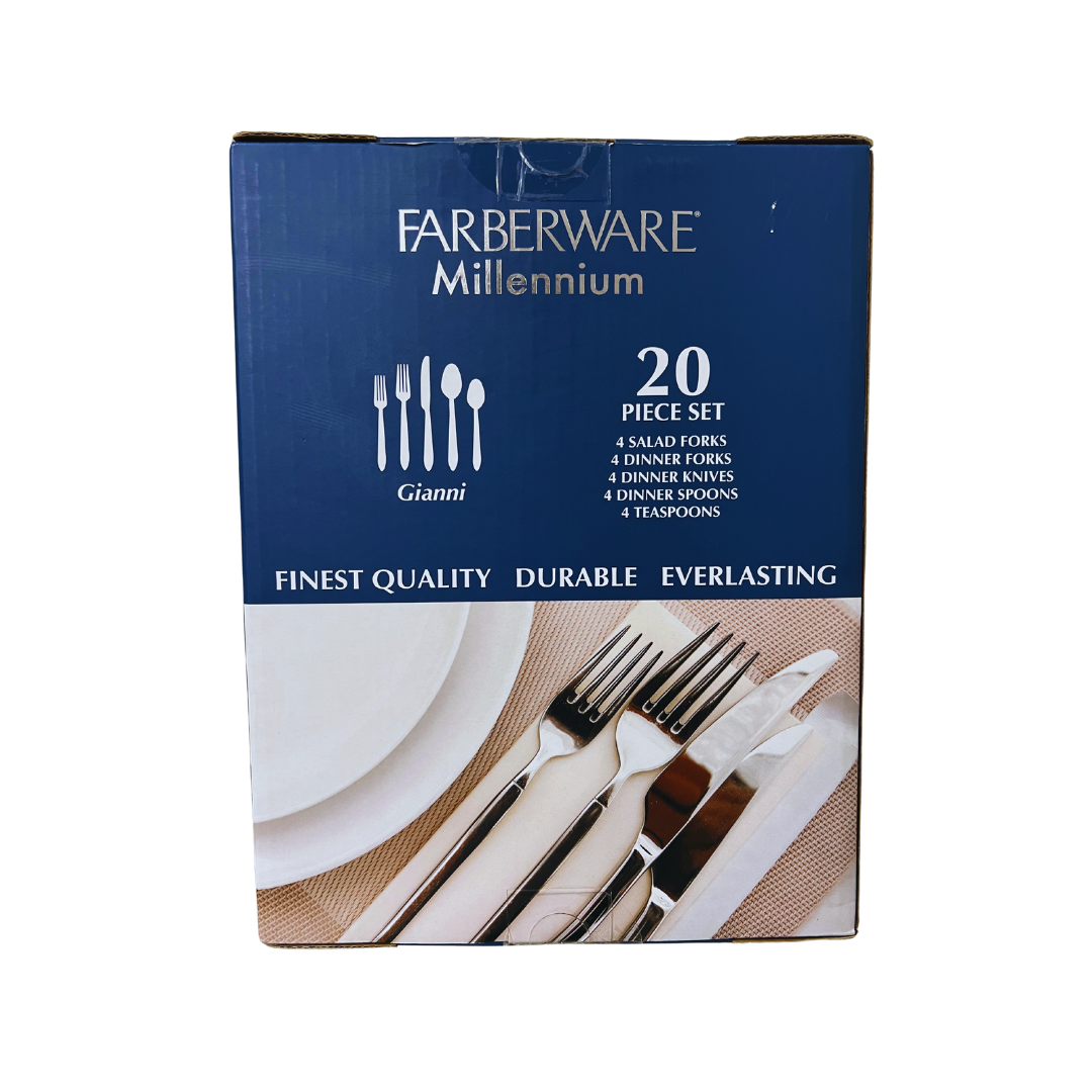 Farberware 20-Piece 18-0 Stainless Steel Flatware Set, 2 Color Options