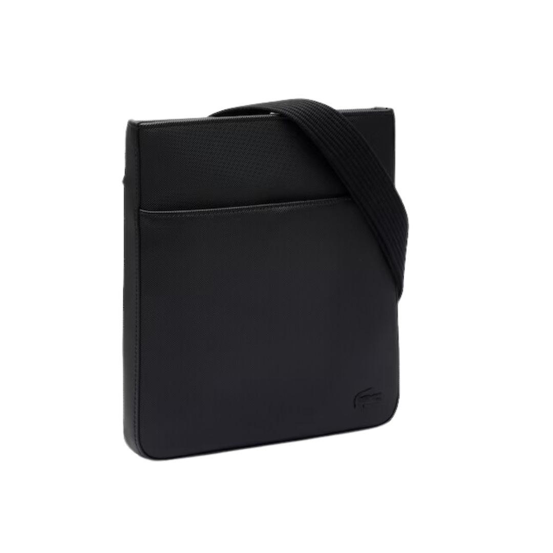 Lacoste Unisex Classic Flat Satchel, Black
