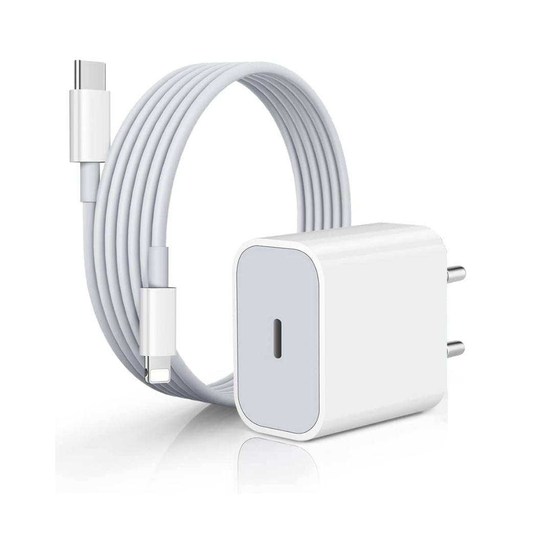iPhone Original 20W Charger Adapter with USB-C Lighting Cable Compatible for iPhone Charger 13, 12, 11, X Series, White