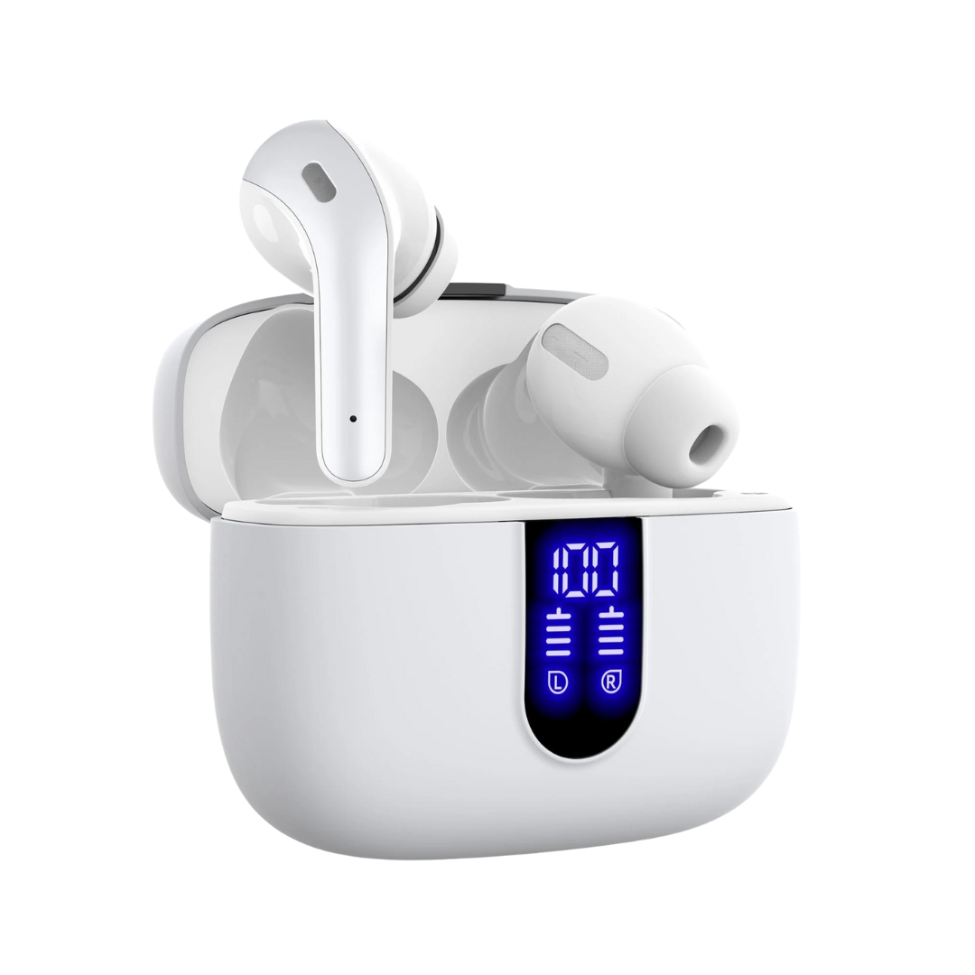 VEAT00L X08 Bluetooth Headphone True Wireless Earbuds 65H Playback Power Display Earphones with Wireless Charging Case IPX7 Waterproof in-Ear Earbuds with Mic for TV Phone Computer Laptop Sports