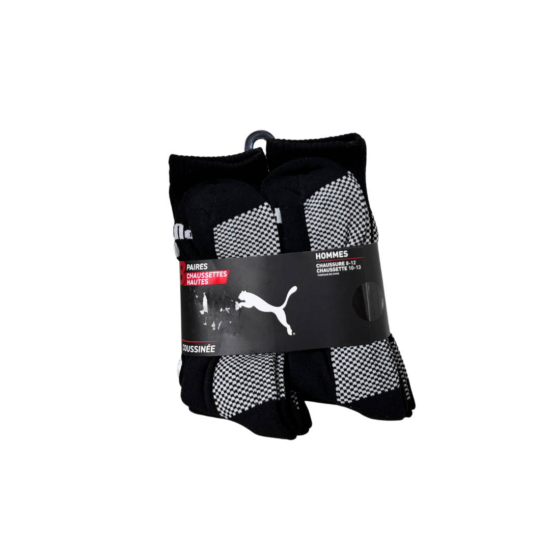 Puma Men's Crew Sock, 8 pair (Black) Fits Shoe Sock (8-12, 10-13), Black