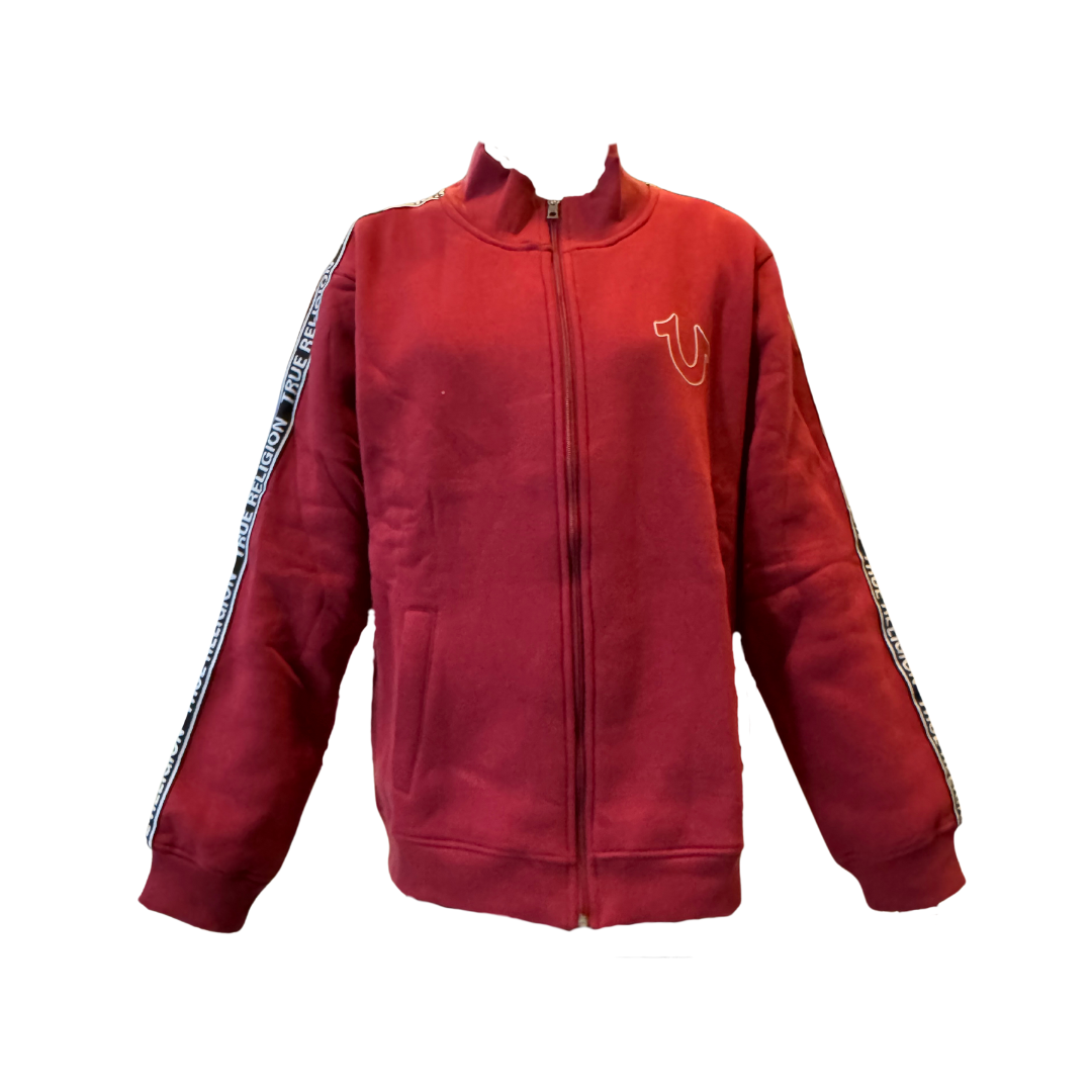 True Religion Logo Tape Trim Track Jacket Sweatshirt, Unisex