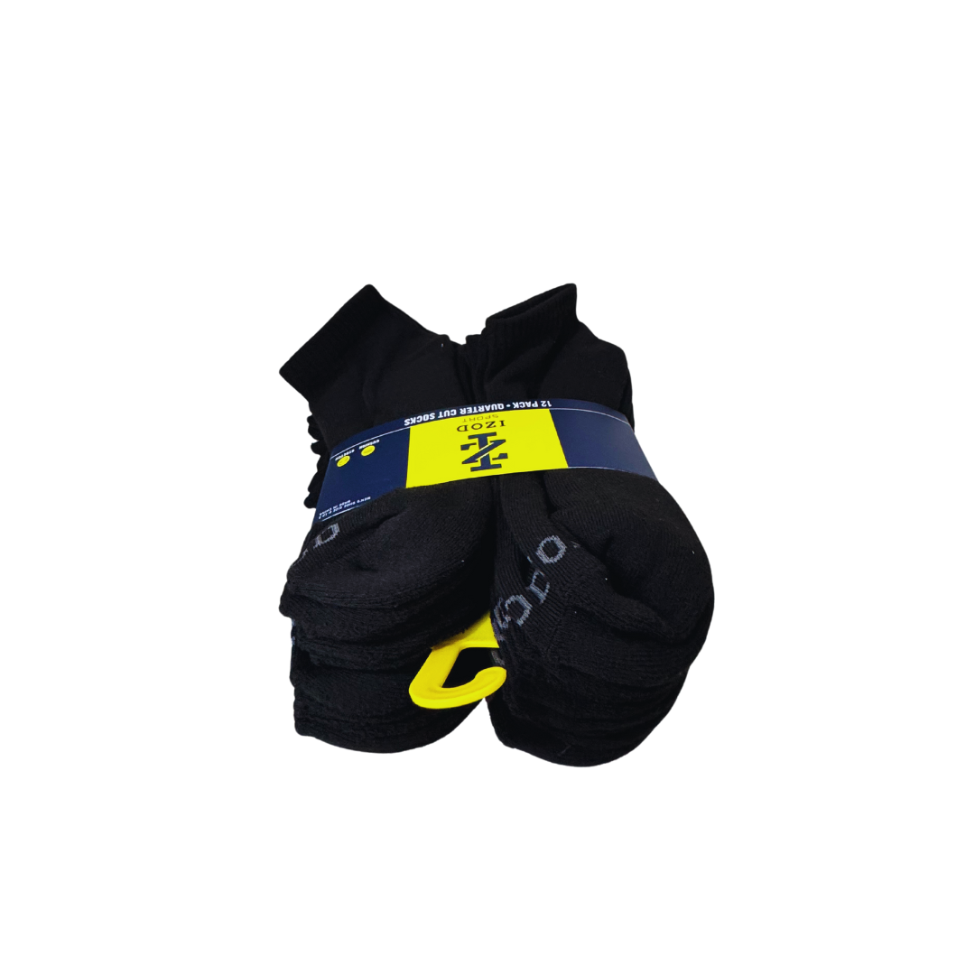 IZOD High Quality Sport Mens 12 Pack Pair Low Cut Socks, 2 Color Options