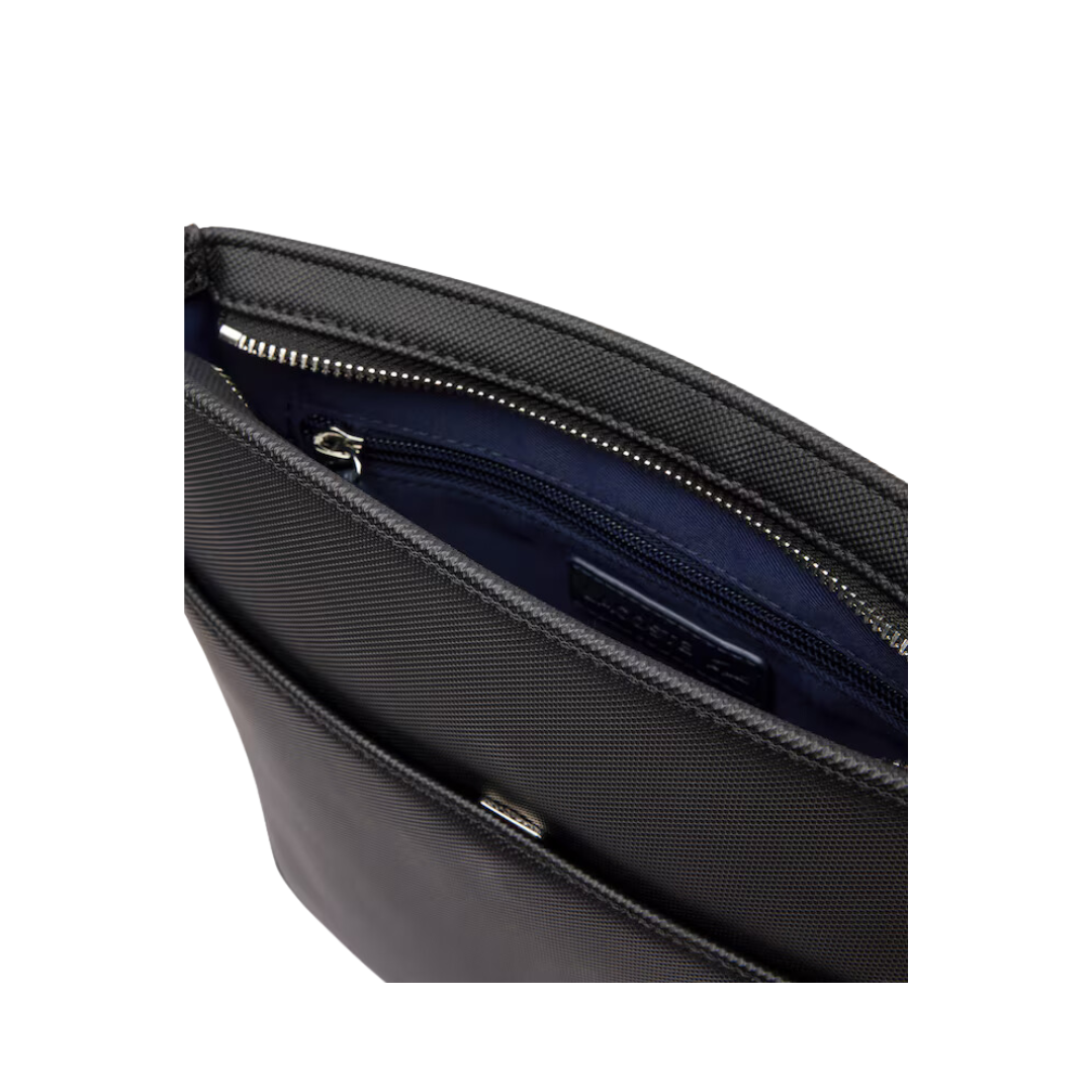 Lacoste Unisex Classic Flat Satchel, Black
