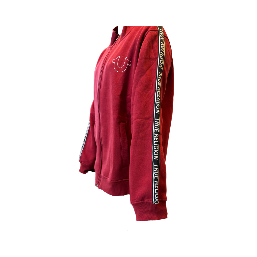 True Religion Logo Tape Trim Track Jacket Sweatshirt, Unisex