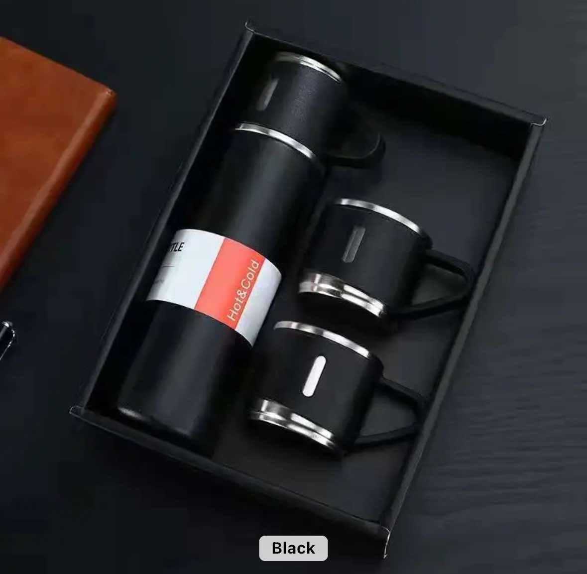 500ml Tumbler Vacuum Insulated Flask Set Stainless Steel Style with 3 pcs 240 mL coffee mugs