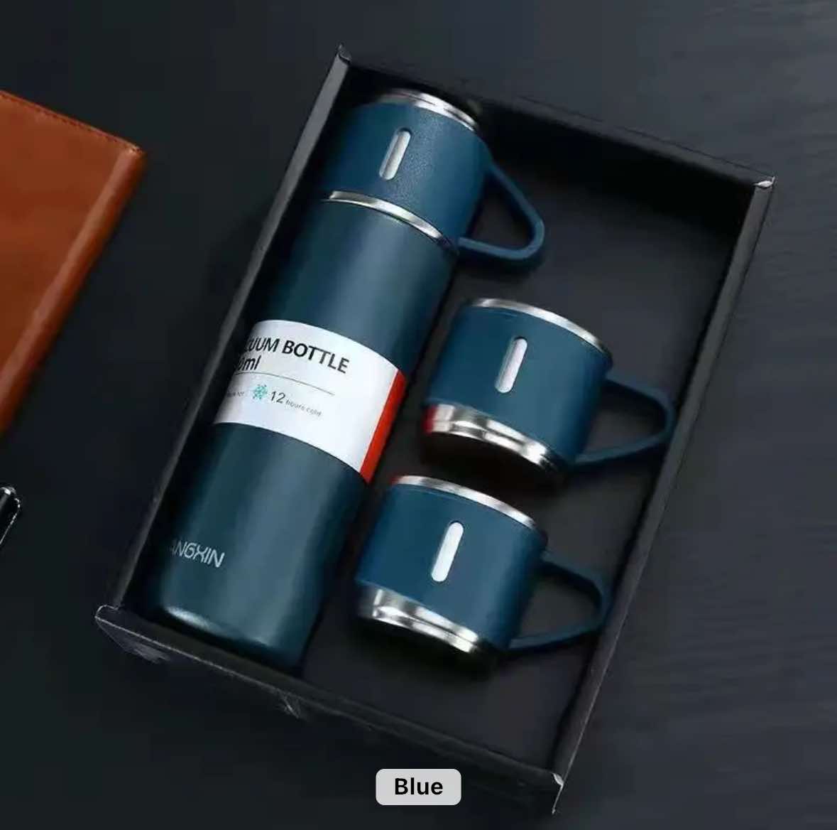 500ml Tumbler Vacuum Insulated Flask Set Stainless Steel Style with 3 pcs 240 mL coffee mugs