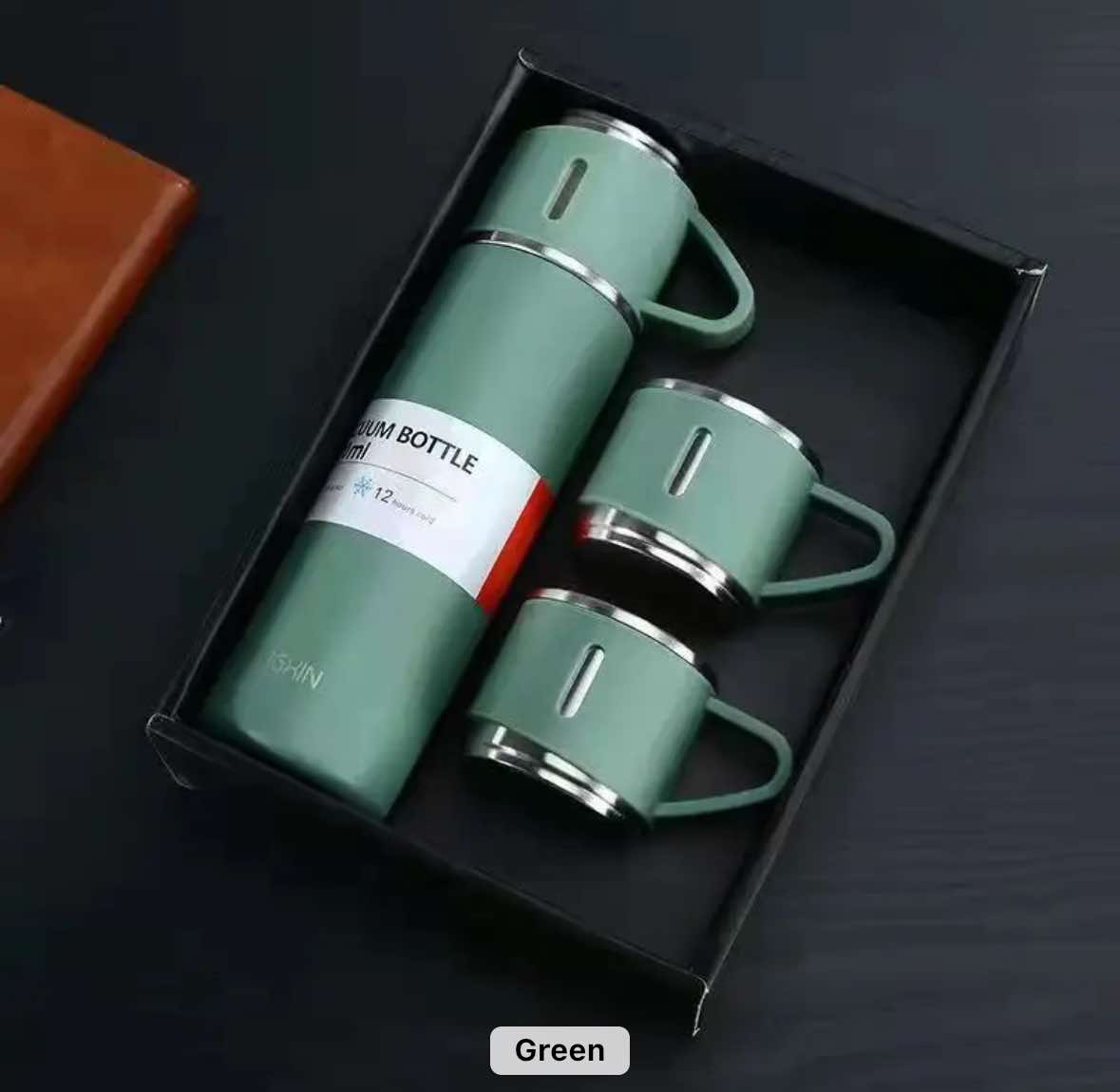 500ml Tumbler Vacuum Insulated Flask Set Stainless Steel Style with 3 pcs 240 mL coffee mugs
