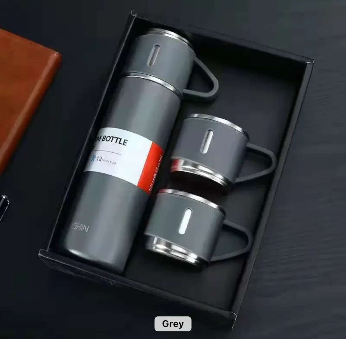 500ml Tumbler Vacuum Insulated Flask Set Stainless Steel Style with 3 pcs 240 mL coffee mugs