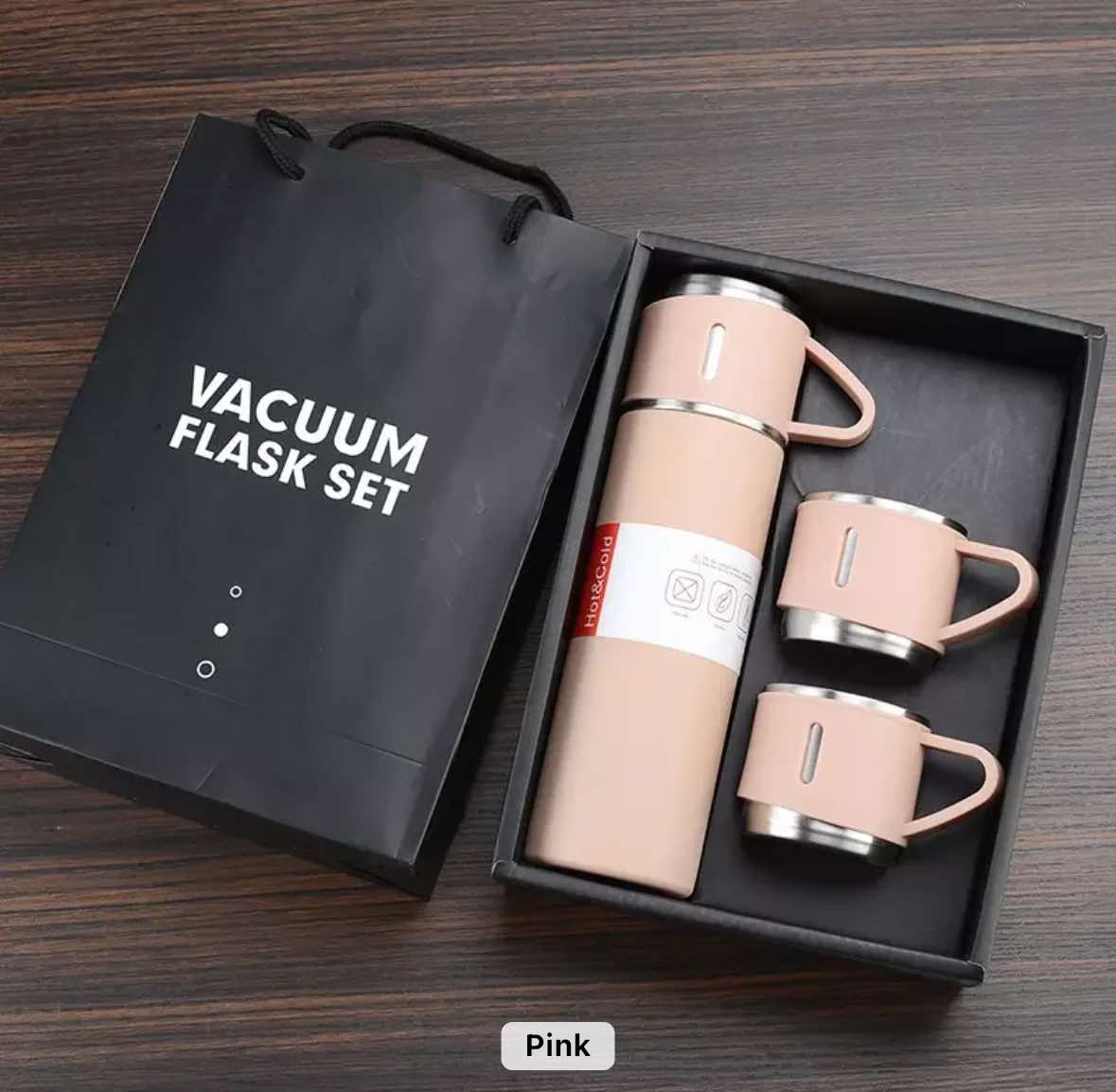 500ml Tumbler Vacuum Insulated Flask Set Stainless Steel Style with 3 pcs 240 mL coffee mugs