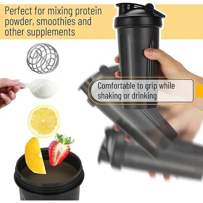Transparent 600ml Plastic Gym Shaker Bottle