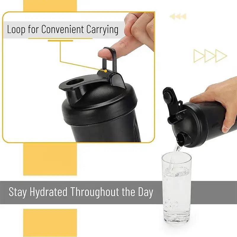 Transparent 600ml Plastic Gym Shaker Bottle