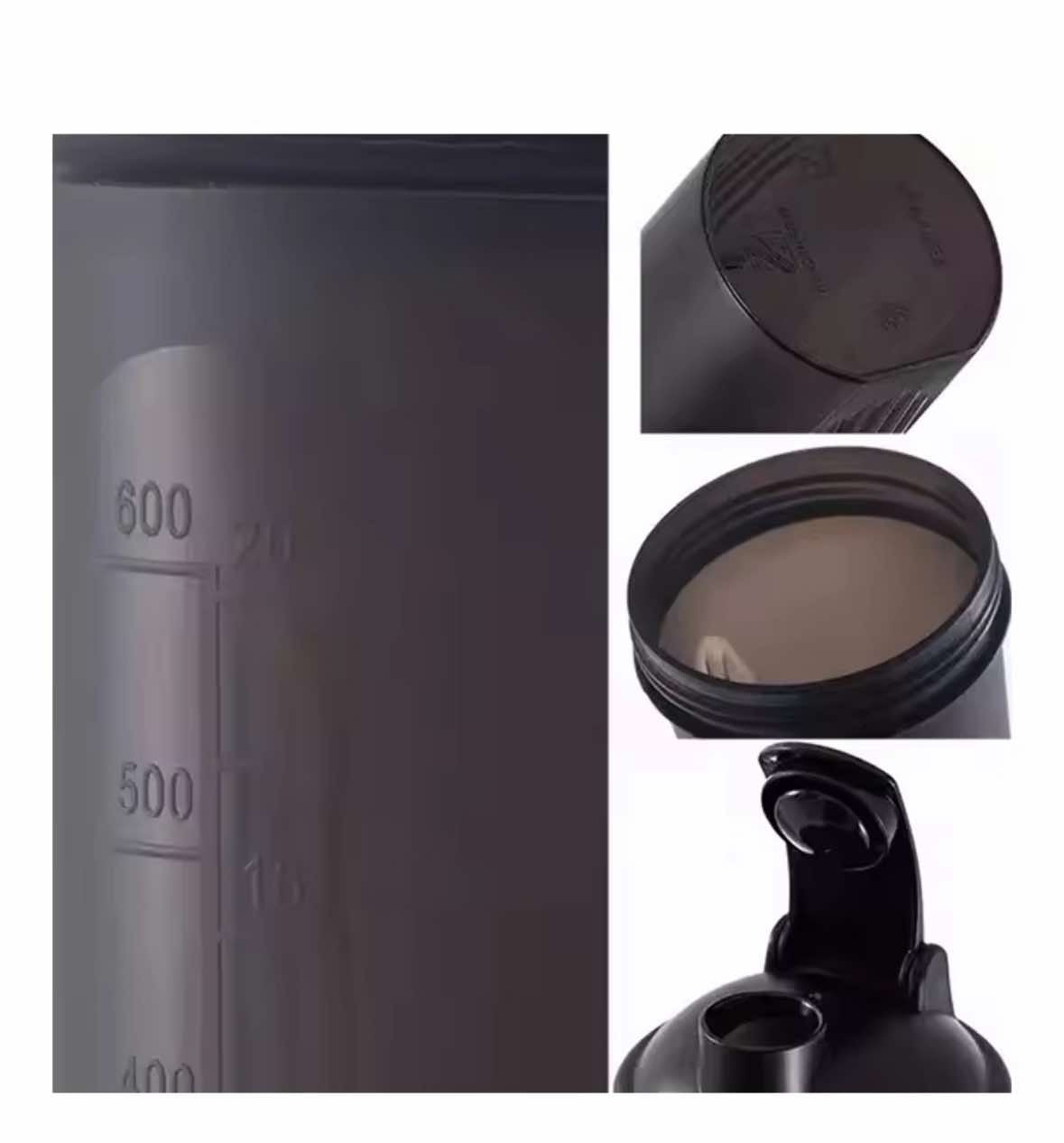 Transparent 600ml Plastic Gym Shaker Bottle