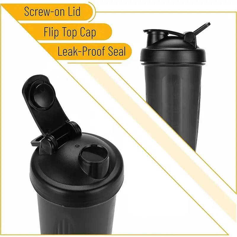 Transparent 600ml Plastic Gym Shaker Bottle