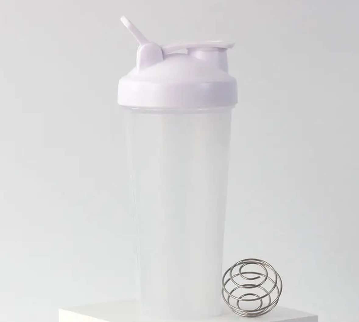 Transparent 600ml Plastic Gym Shaker Bottle