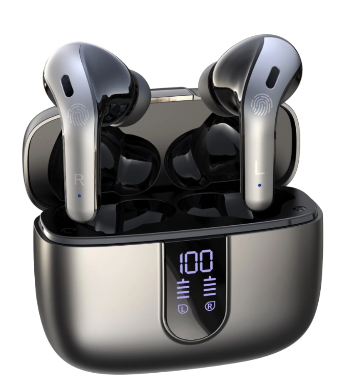 VEAT00L X08 Bluetooth Headphone True Wireless Earbuds 65H Playback Power Display Earphones with Wireless Charging Case IPX7 Waterproof in-Ear Earbuds with Mic for TV Phone Computer Laptop Sports