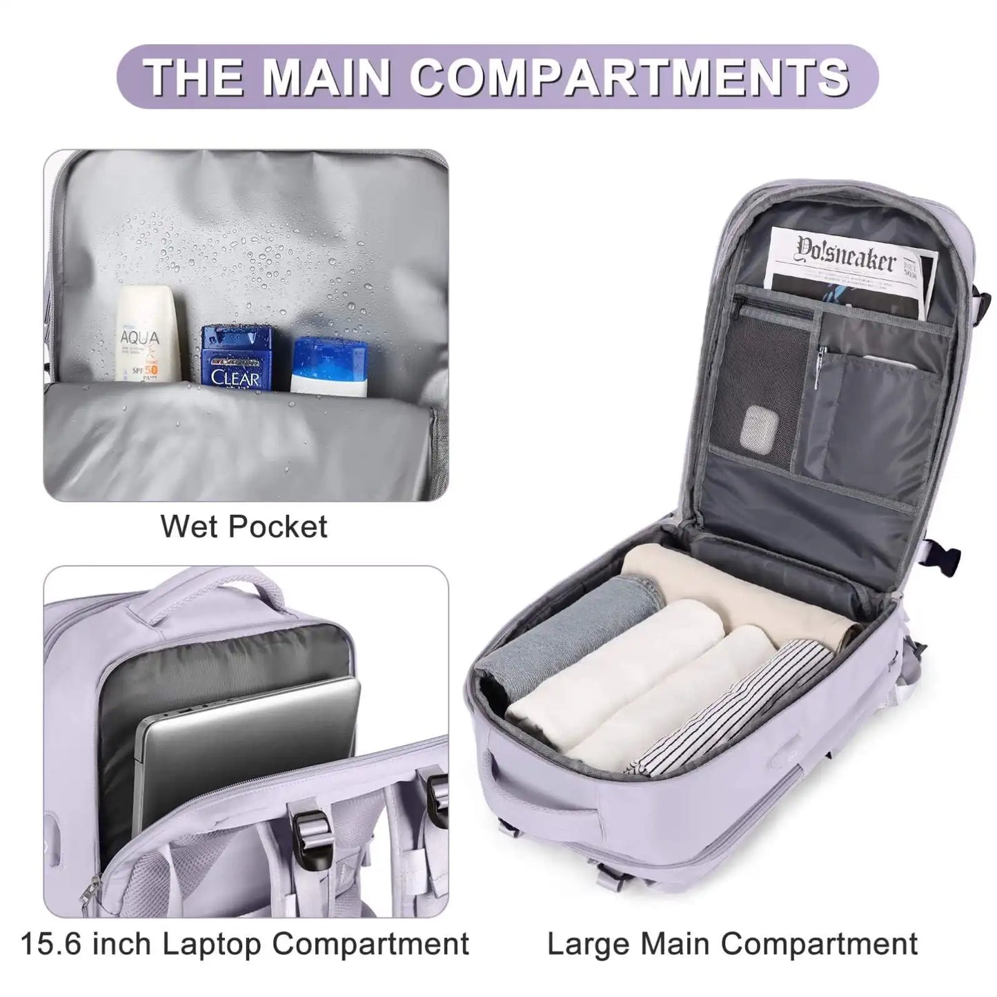 Travel Backpack for Women & Men | Waterproof Carry-On Sports & Luggage Backpack