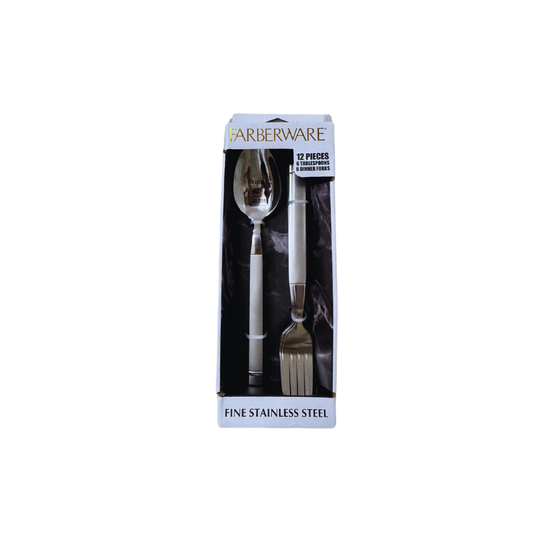 Farberware 12 Pieces - 6 Tablespoons, 6 Dinner Forks, Silver