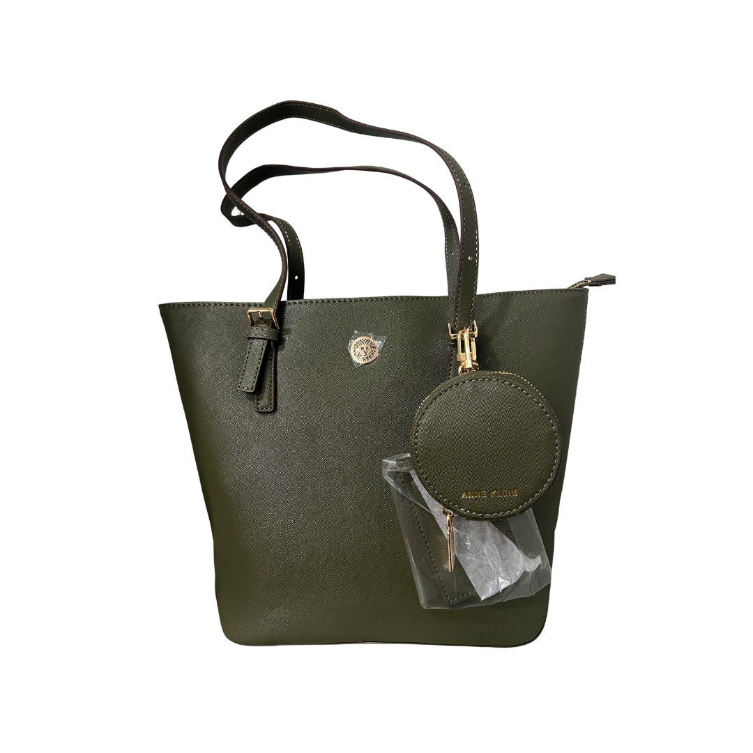 Anne Klein Tote Bag with Round Pocket, Green