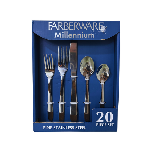 Farberware 20-Piece 18-0 Stainless Steel Flatware Set, 2 Color Options