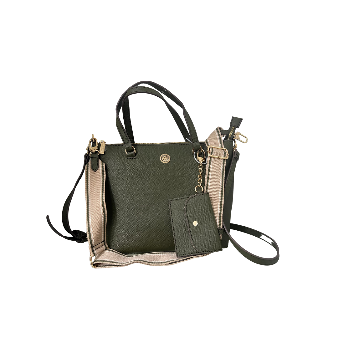 Anne Klein Top Zip Satchel Bag, Green