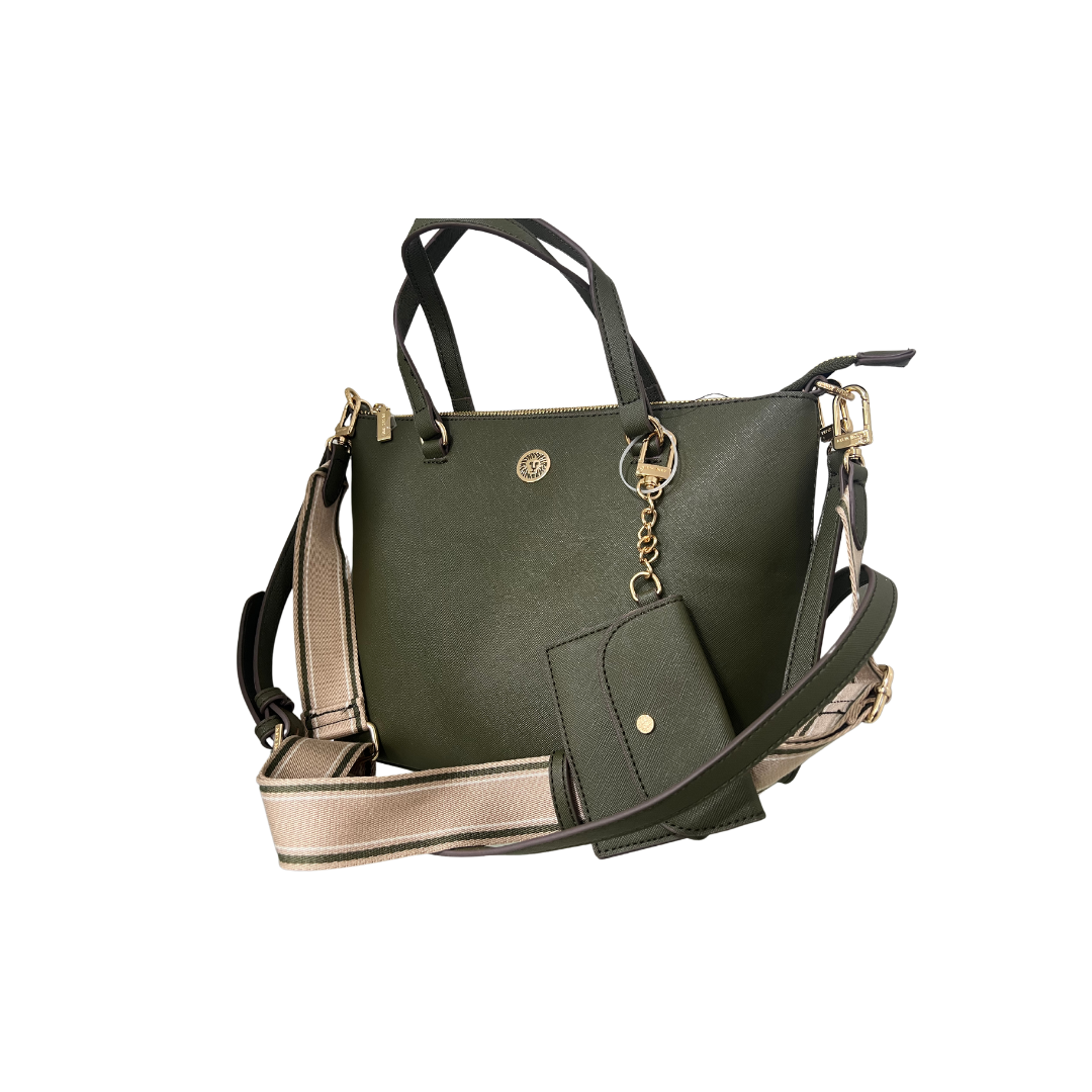 Anne Klein Top Zip Satchel Bag, Green