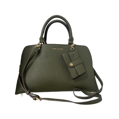 Anne Klein Textured Top Handle Satchel, Green