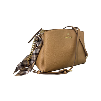 Nanette Lepore Tripe Section Crossbody Bag with Scarf, Camel